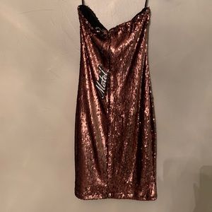 URBAN OUTFITTERS SEQUIN STRAPLESS DRESS